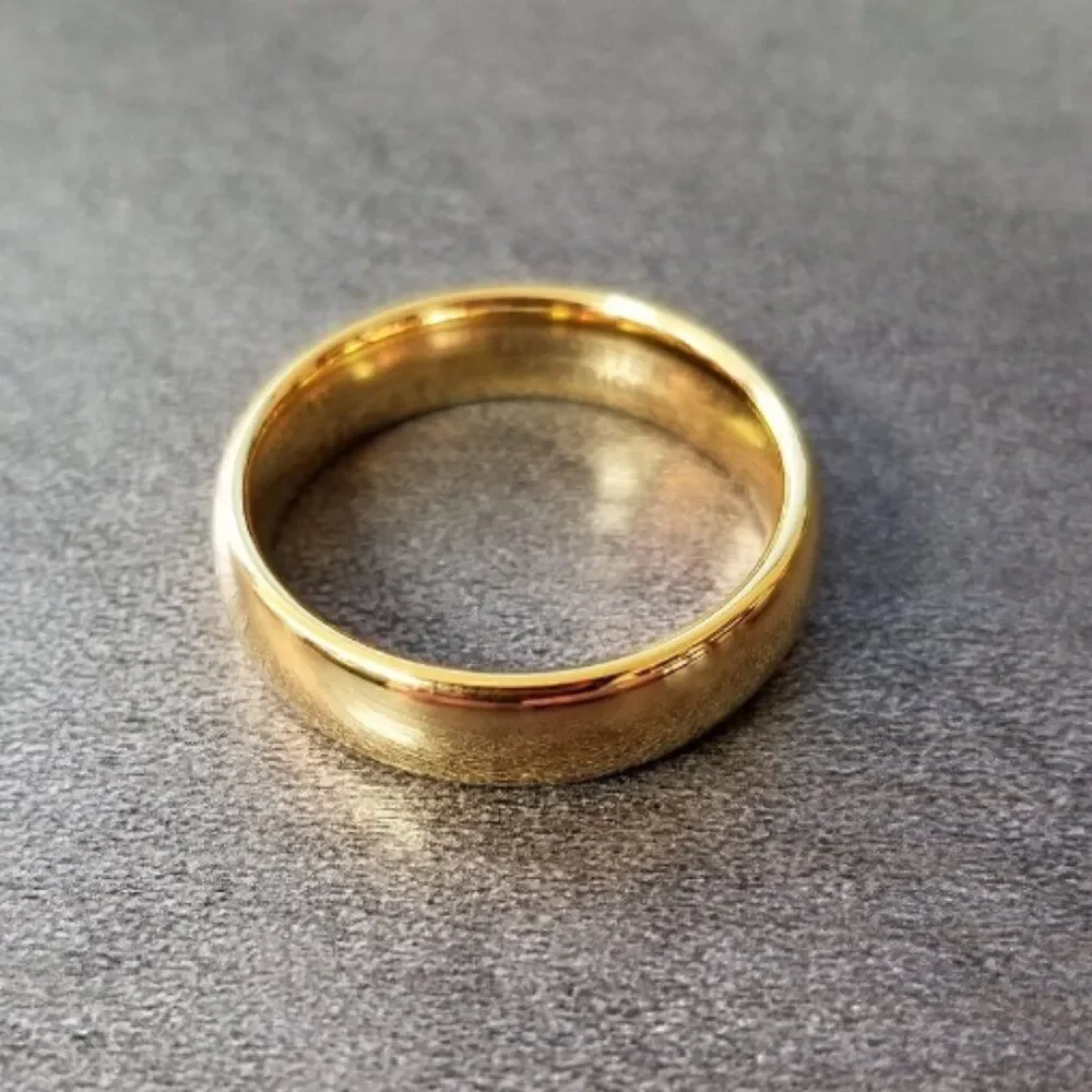 Personalized Engraved Men's Gold Wedding Ring - Handwriting Ring